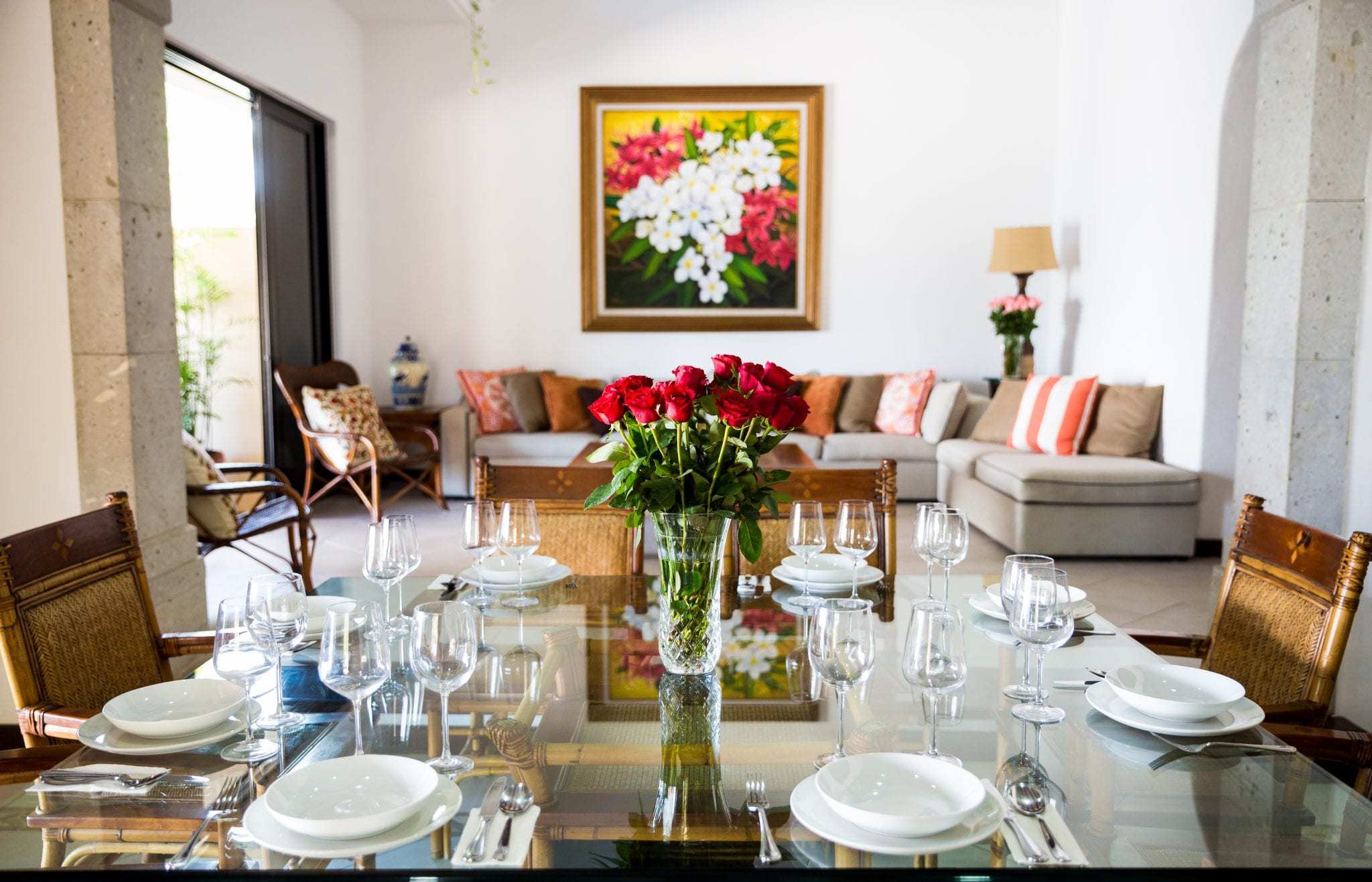 6 BR Mexican Mansion - Interior - Living + Dining